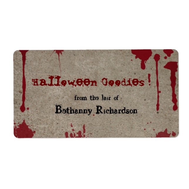 Bloody Halloween Kitchen Label (Front)