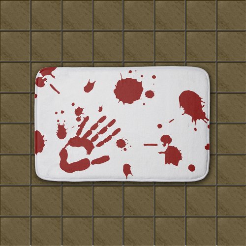 Bloody Hand Blood Splattered Bath Mat