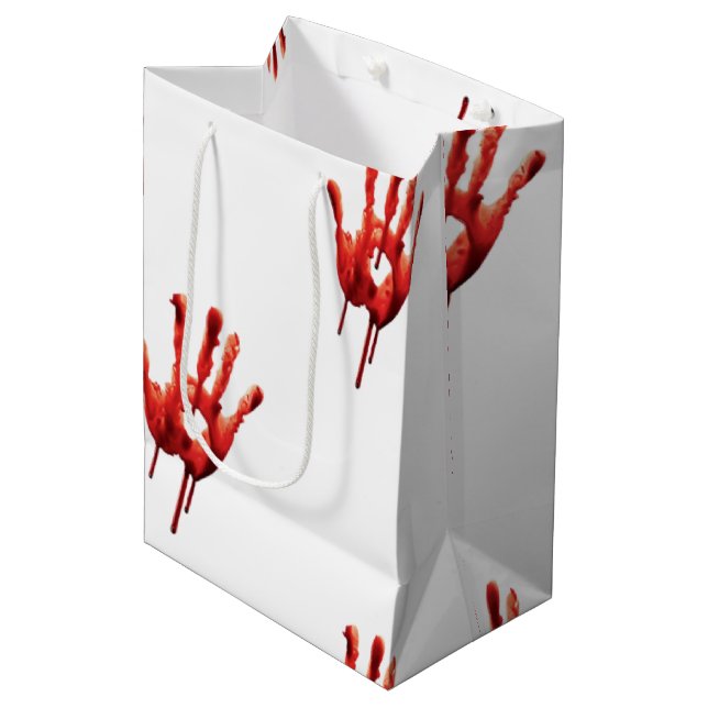 Bloody Hand Print Medium Gift Bag (Front Angled)