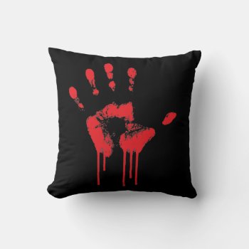 Bloody Hand Print Pillow by calroofer at Zazzle