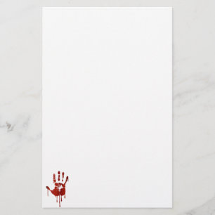 Bloody hand stationery