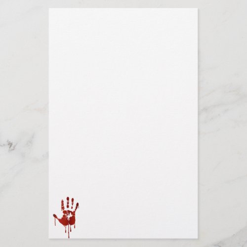 Bloody hand stationery