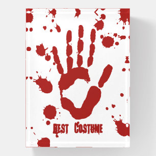 Bloody Handprint Best Halloween Costume Paperweight