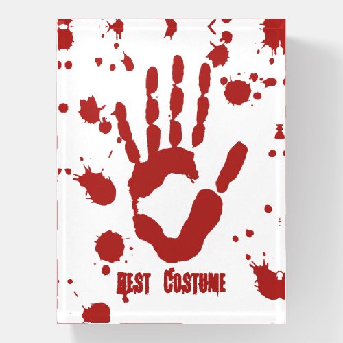 Bloody Handprint Best Halloween Costume Paperweight