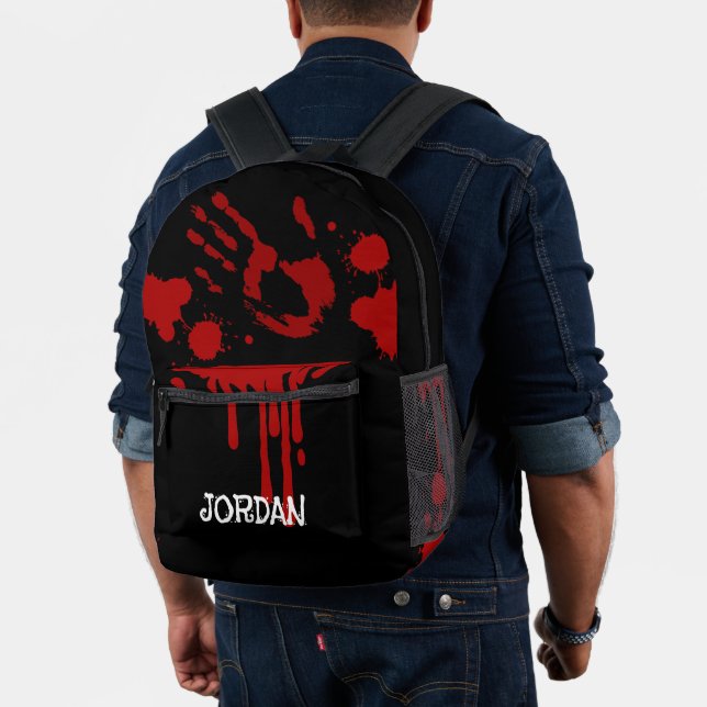 Bloody Handprint Blood Splatter Printed Backpack (Insitu (Model))
