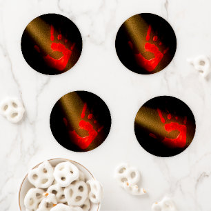 Bloody Handprint Coaster Set