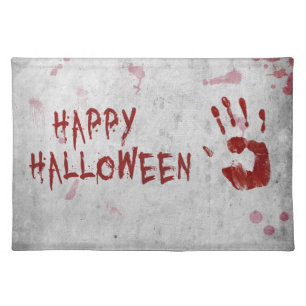 Bloody Handprint Halloween Cloth Placemat