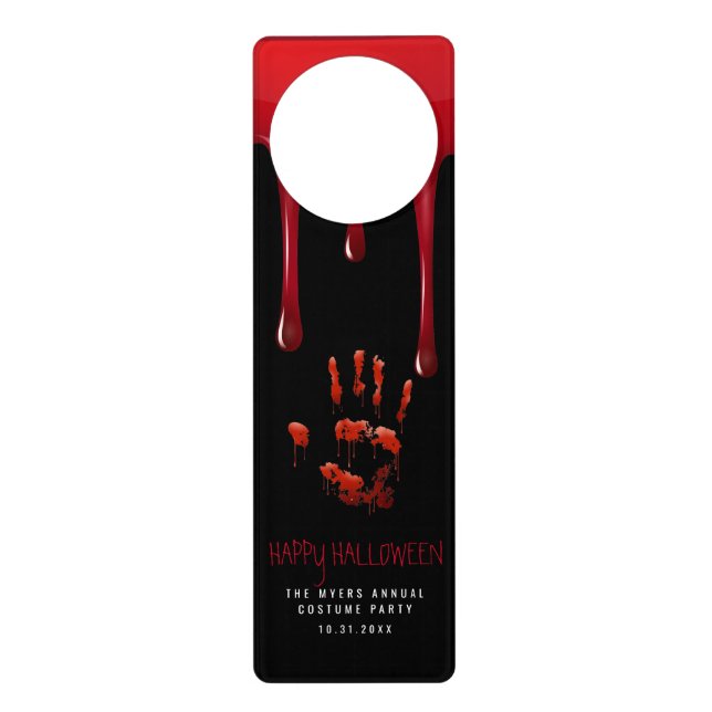 Bloody Handprint Halloween Door Hanger (Front)