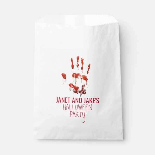 Bloody Handprint Halloween  Favor Bag (Front)