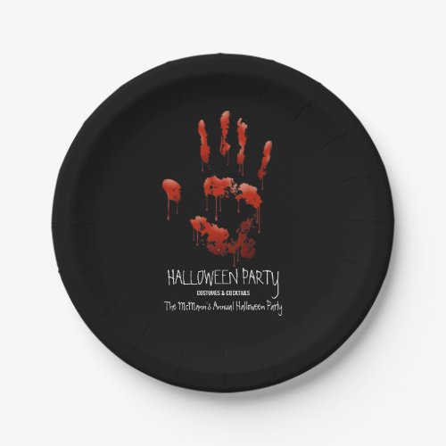 Bloody Handprint Halloween Paper Plates