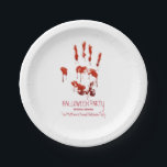 Bloody Handprint Halloween Paper Plates<br><div class="desc">Bloody Handprint Halloween Party Plate. This bloody plateis designed with a handprint dripping with blood on a white background that can be changed to any other color you would prefer. Perfect for a Halloween Party,  Cocktail Party,  Spooktacular Dinner Party.</div>