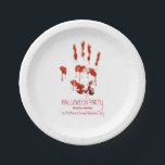 Bloody Handprint Halloween Paper Plates<br><div class="desc">Bloody Handprint Halloween Party Plate. This bloody plateis designed with a handprint dripping with blood on a white background that can be changed to any other color you would prefer. Perfect for a Halloween Party,  Cocktail Party,  Spooktacular Dinner Party.</div>