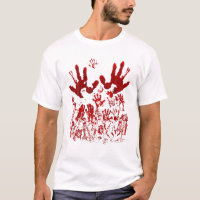 Bloody Handprint Red Blood Splatters Zombie Outbre