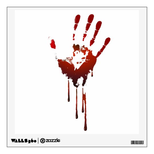 Bloody handprint wall sticker | Zazzle.com