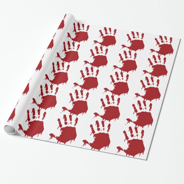 Bloody Handprint wrapping paper (Unrolled)