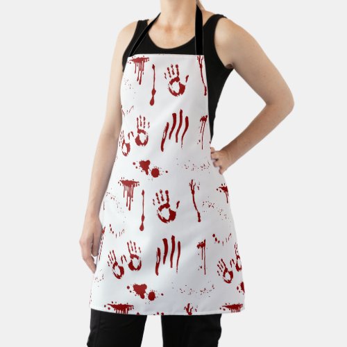 Bloody Handprints Bloodstains and Blood Splatter Apron