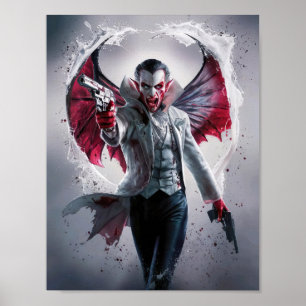 Bloody Handsome Vampire Mafia with Guns Poster Art