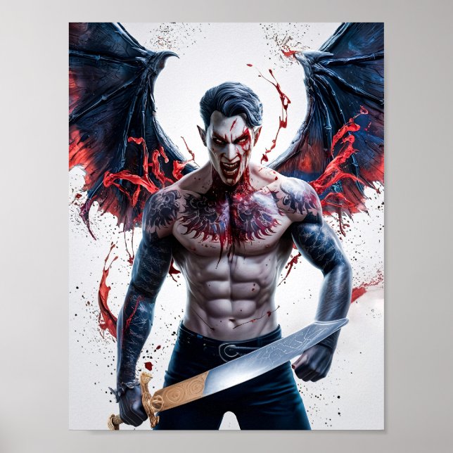 Bloody Handsome Vampire Warrior Poster Art (Front)