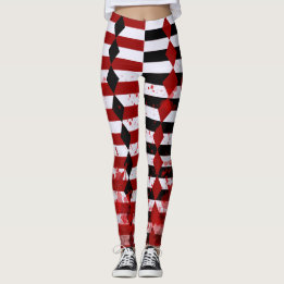 Bloody Harlequin Black, White and Red Leggings