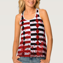 Bloody Harlequin Black, White and Red Tank Top