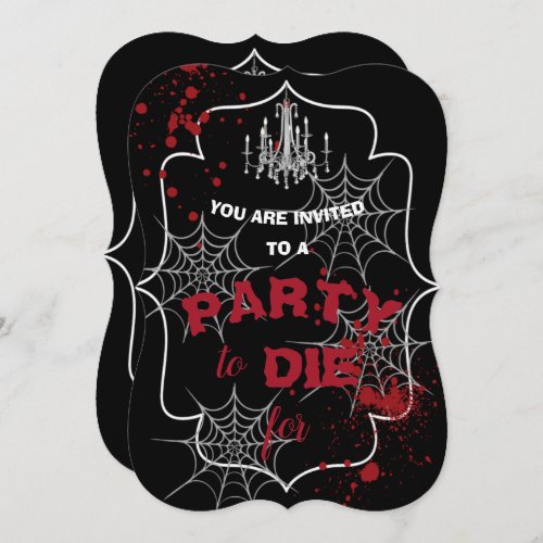 Bloody Haunted House Chandelier Halloween Party Invitation