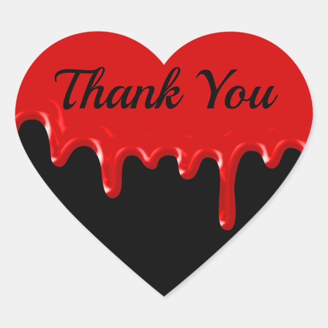 Bloody Heart Thank You  Sticker (Front)