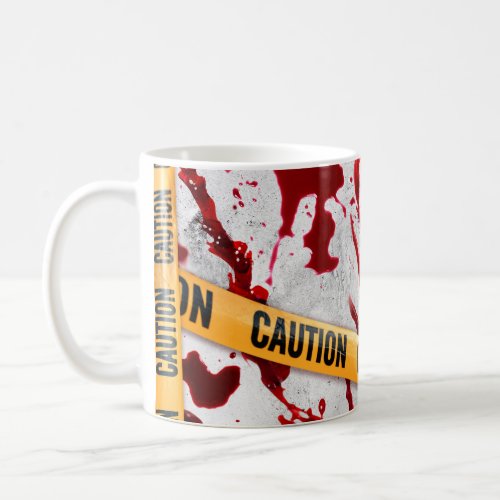 Bloody Help Crime Scene Caution Tape Print Coffee Mug