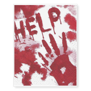 bloody help temporary tattoos