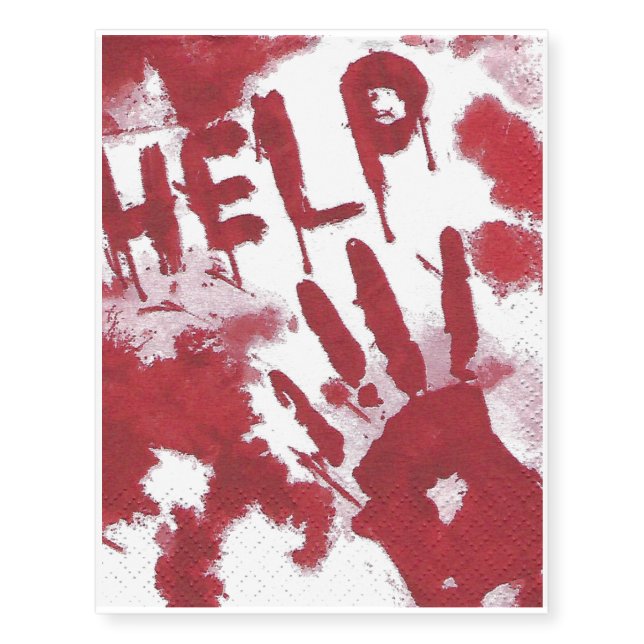 bloody help temporary tattoos (Front)