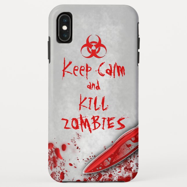Bloody Knife Keep Calm & Kill Zombies Funny Case-Mate iPhone Case (Back)