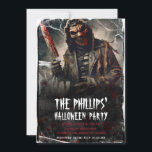 Bloody Knife & Scary Halloween Mask Party Invitation<br><div class="desc">Customize for any event</div>
