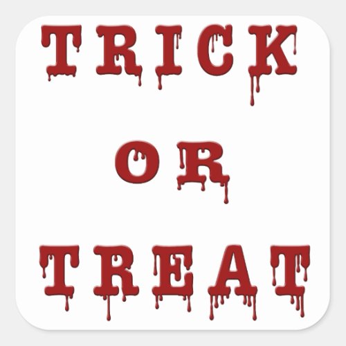 Bloody Letter Trick or Treat Square Sticker
