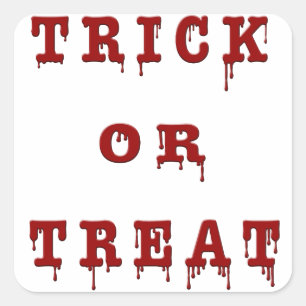 Bloody Letter Trick or Treat Square Sticker