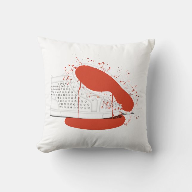 BLOODY LOUBOUTIN SNEAKERS THROW PILLOW (Front)