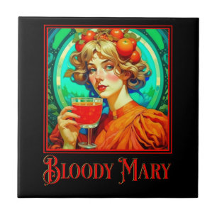 Bloody Mary Art Nouveau Ceramic Tile