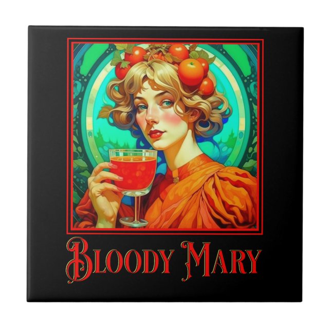 Bloody Mary Art Nouveau Ceramic Tile (Front)
