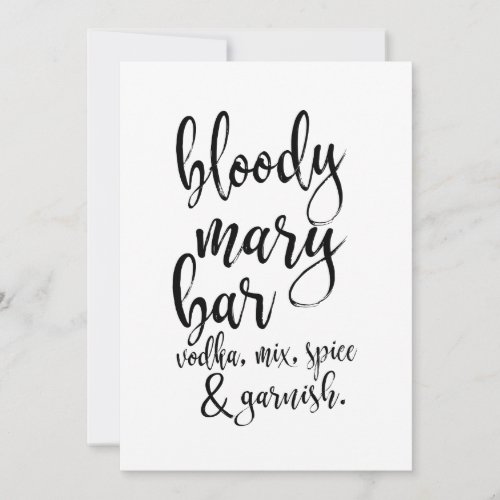 Bloody Mary Bar Affordable Wedding Sign