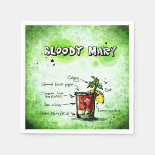 Bloody Mary Bartender Drink Recipe Paper Napkins