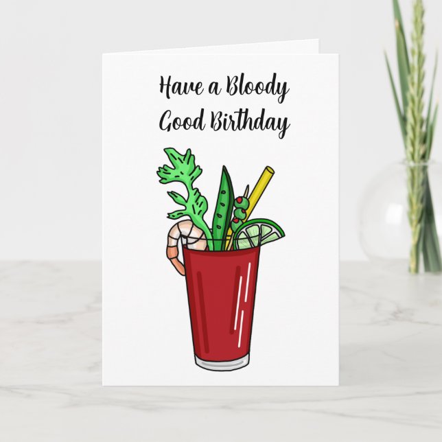Bloody Mary Birthday Pun Card (Front)