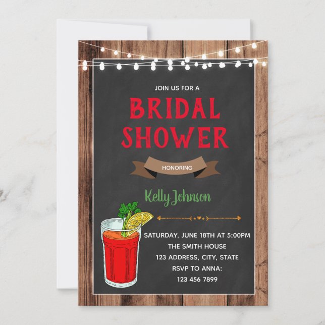 Bloody mary bridal shower party invitation (Front)