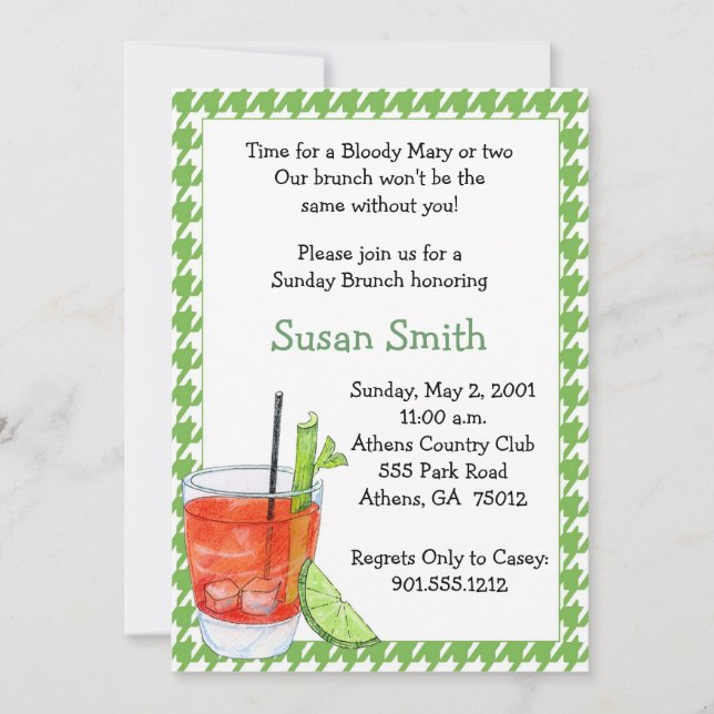 Bloody Mary Brunch Invitation (Front)