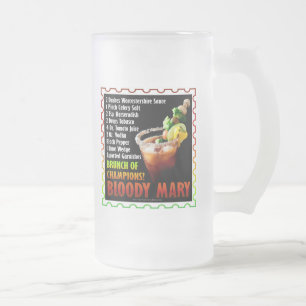 BLOODY MARY, Brunch of Champions Frosted Glass Beer Mug