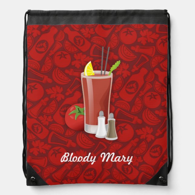 Bloody Mary Cocktail Drawstring Bag (Front)