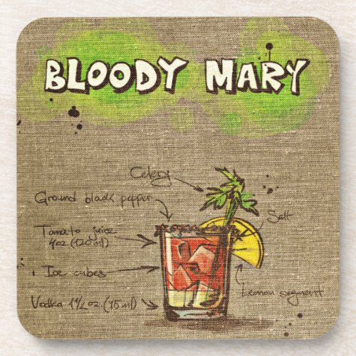 Bloody Mary Cocktail Drink Coaster