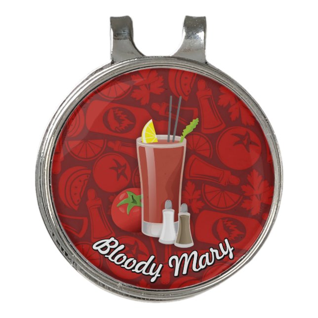 Bloody Mary Cocktail Golf Hat Clip (Front)