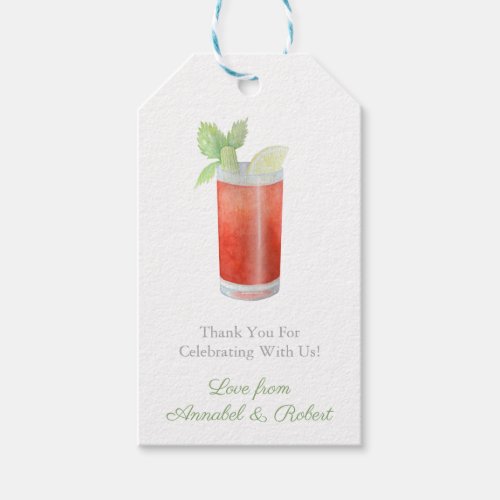 Bloody Mary Cocktail Ingredients Kit Shower Favor Gift Tags