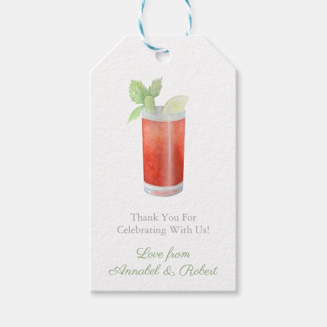 Bloody Mary Cocktail Ingredients Kit Shower Favor Gift Tags (Front)