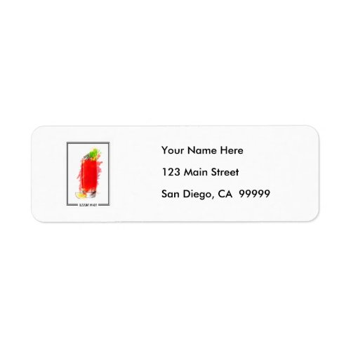 Bloody Mary Cocktail Marker Sketch Label