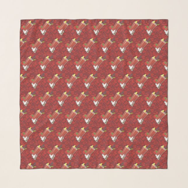 Bloody Mary Cocktail Pattern Scarf (Front)