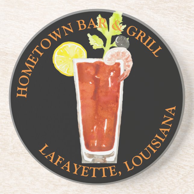 Bloody Mary Cocktail Personalized Coaster (Front)